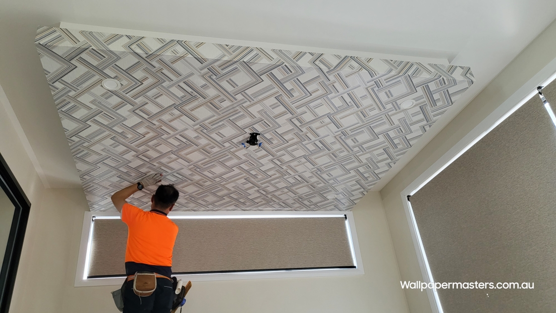 Ceiling wallpaper installed by Wallpaper Masters Sydney