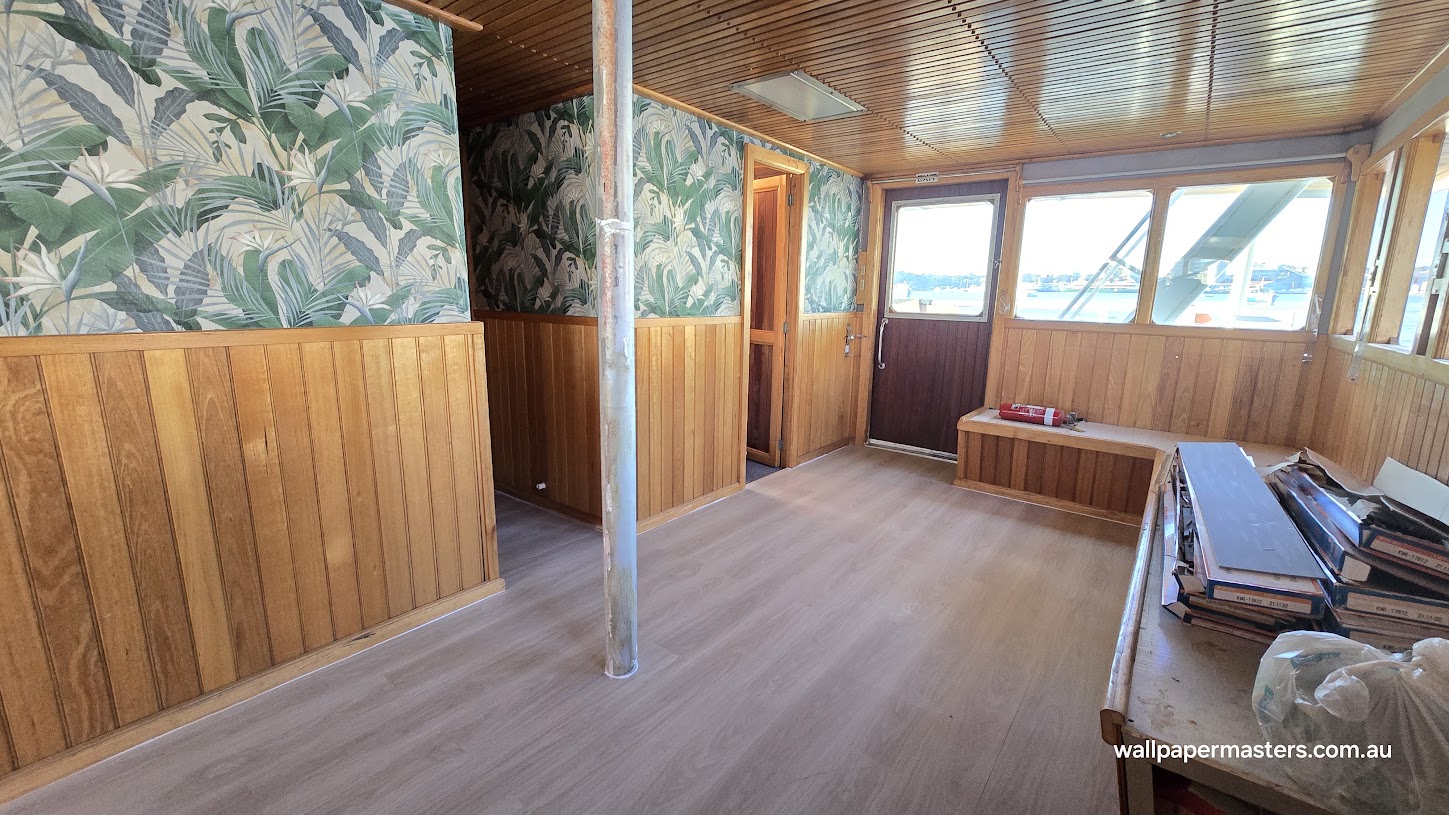 Light oak flooring installed in a harbour-side timber interior