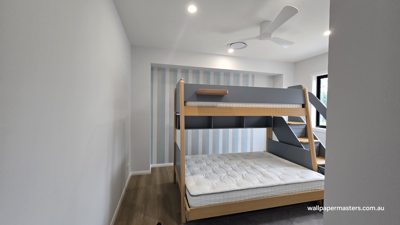 Kids room wallpaper feature wall installed by Wallpaper Masters Sydney