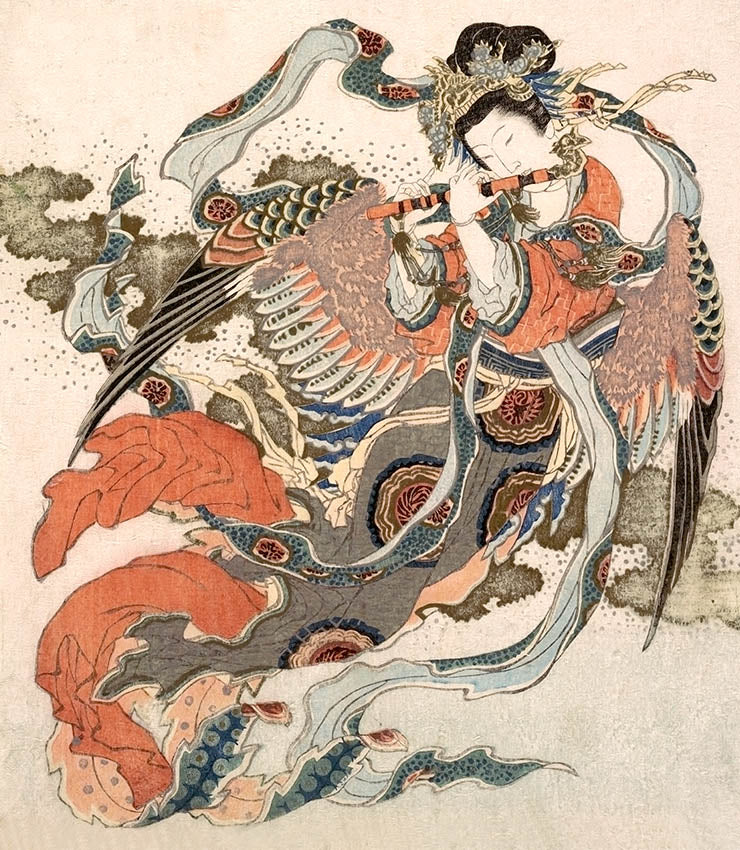 Asian Angel Japanese chinoiserie wallpaper mural