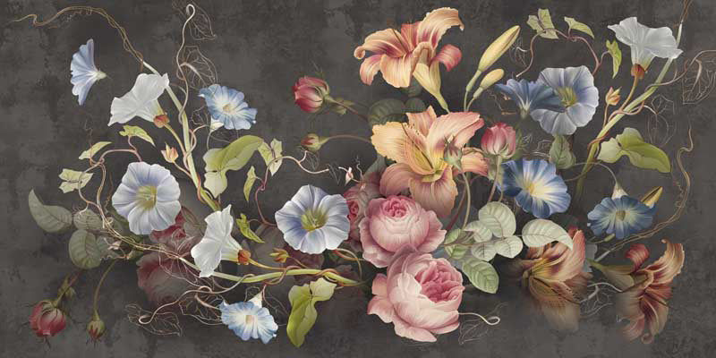 Eternal Jardin floral mural detail