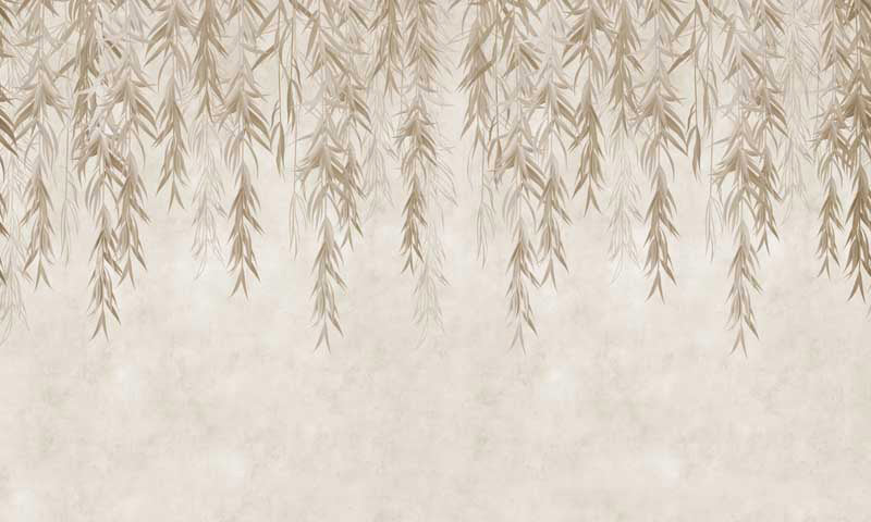 Falling Willow Veil botanical mural detail