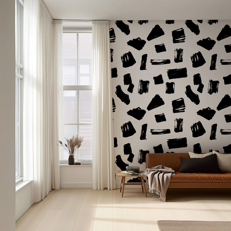 Geometric black wallpaper detail