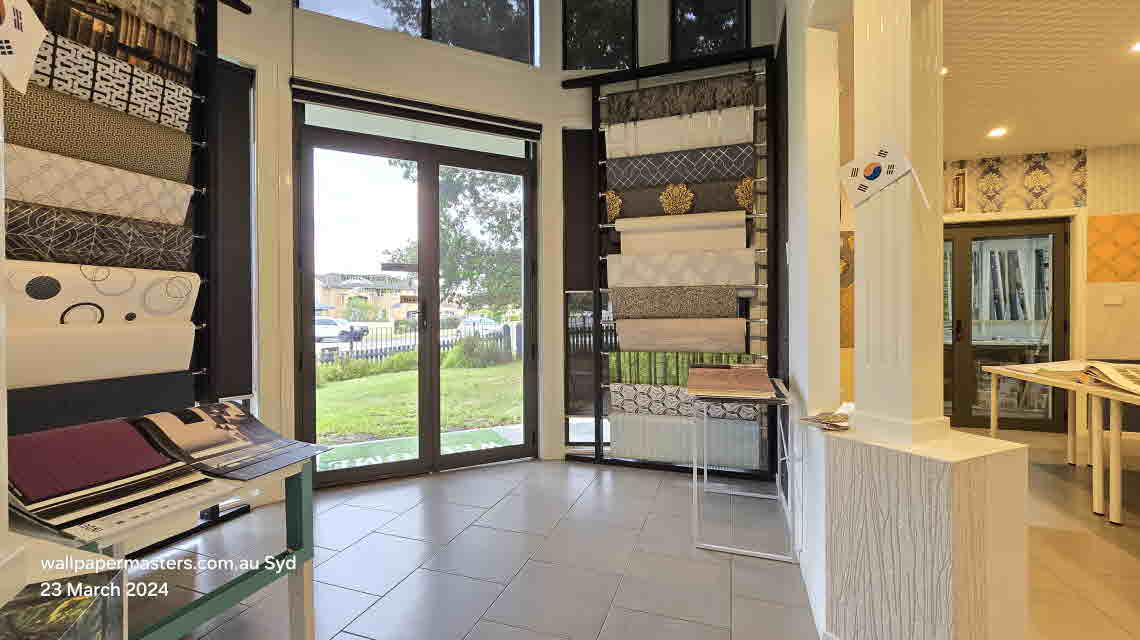 Wallpaper showroom display installed by Wallpaper Masters Sydney